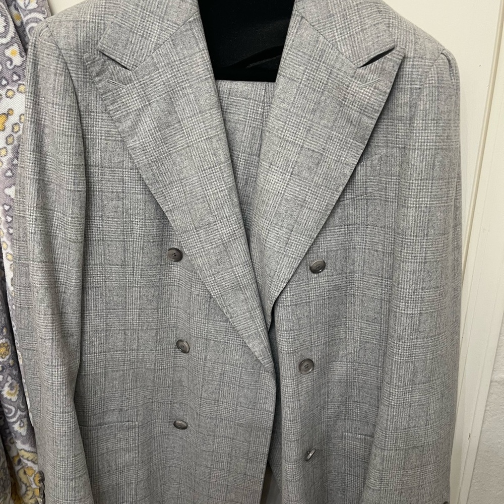 Gray Glen Plaid Double-Breasted suit
